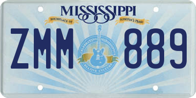 MS license plate ZMM889
