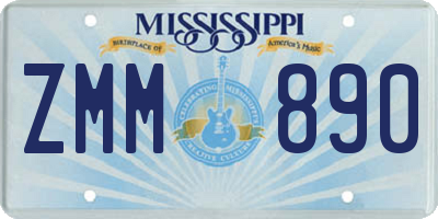 MS license plate ZMM890