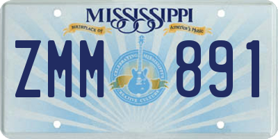 MS license plate ZMM891