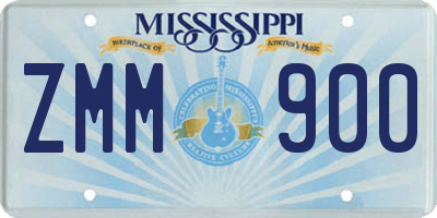 MS license plate ZMM900