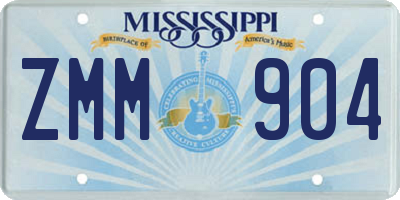 MS license plate ZMM904