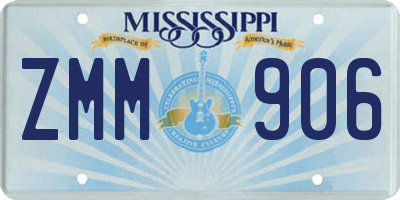 MS license plate ZMM906
