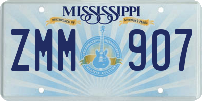 MS license plate ZMM907