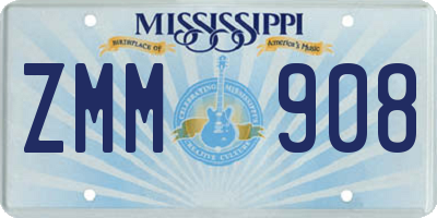 MS license plate ZMM908