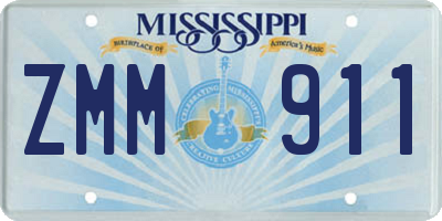 MS license plate ZMM911