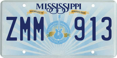 MS license plate ZMM913