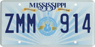 MS license plate ZMM914
