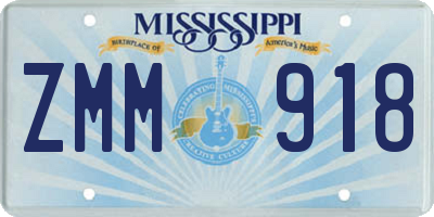 MS license plate ZMM918