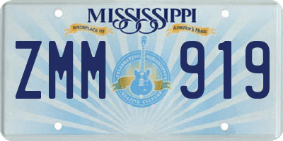 MS license plate ZMM919