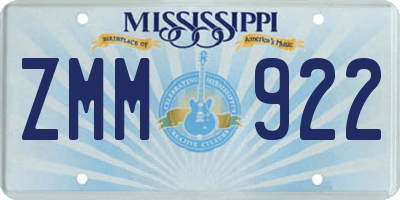 MS license plate ZMM922
