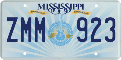 MS license plate ZMM923