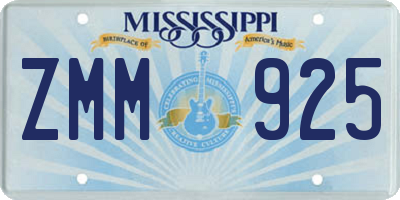 MS license plate ZMM925