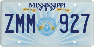 MS license plate ZMM927