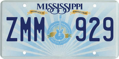 MS license plate ZMM929