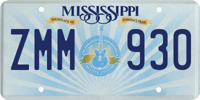 MS license plate ZMM930
