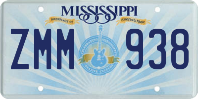 MS license plate ZMM938