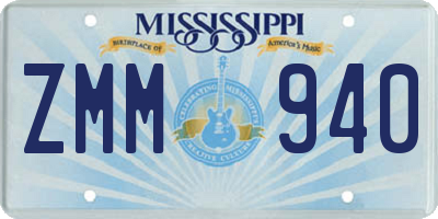MS license plate ZMM940