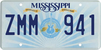 MS license plate ZMM941