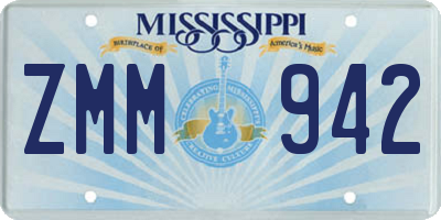 MS license plate ZMM942