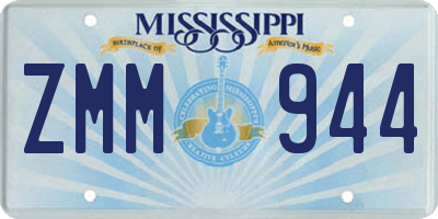 MS license plate ZMM944