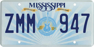 MS license plate ZMM947