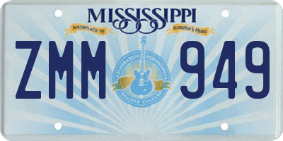 MS license plate ZMM949