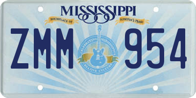 MS license plate ZMM954