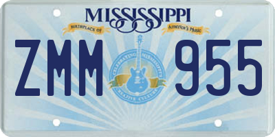 MS license plate ZMM955