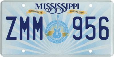 MS license plate ZMM956