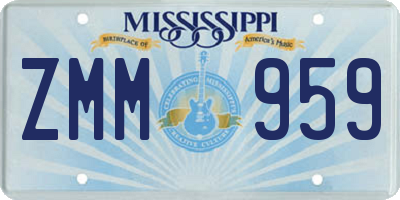 MS license plate ZMM959