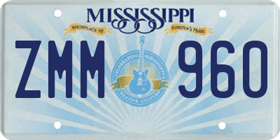 MS license plate ZMM960