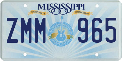 MS license plate ZMM965