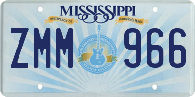 MS license plate ZMM966