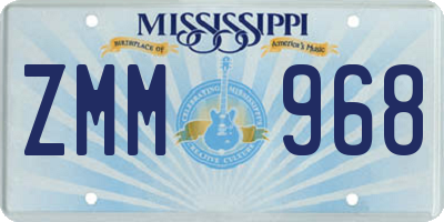 MS license plate ZMM968