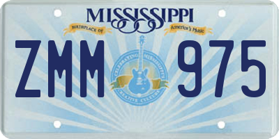 MS license plate ZMM975