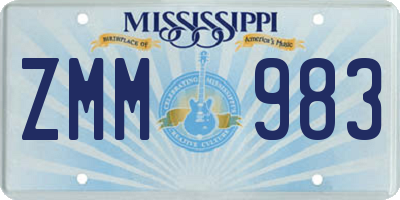 MS license plate ZMM983