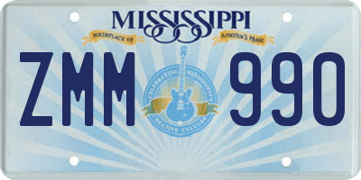 MS license plate ZMM990