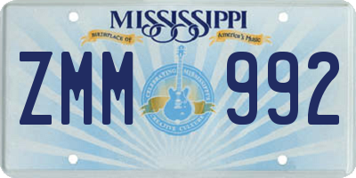 MS license plate ZMM992