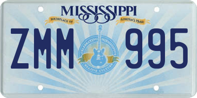 MS license plate ZMM995