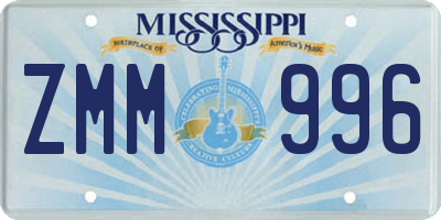 MS license plate ZMM996