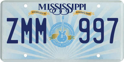 MS license plate ZMM997