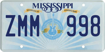 MS license plate ZMM998