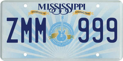 MS license plate ZMM999