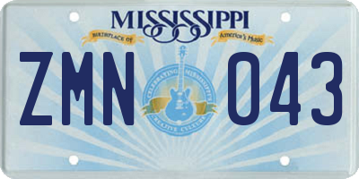 MS license plate ZMN043