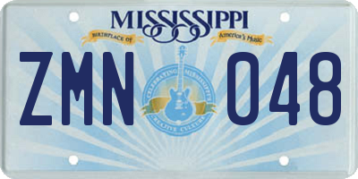 MS license plate ZMN048