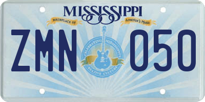 MS license plate ZMN050