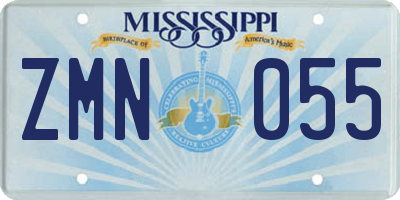 MS license plate ZMN055
