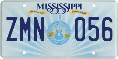 MS license plate ZMN056