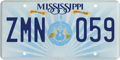 MS license plate ZMN059