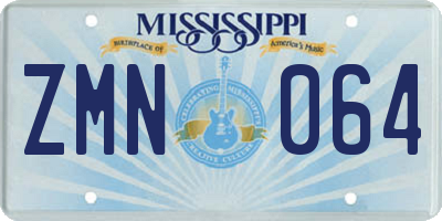 MS license plate ZMN064